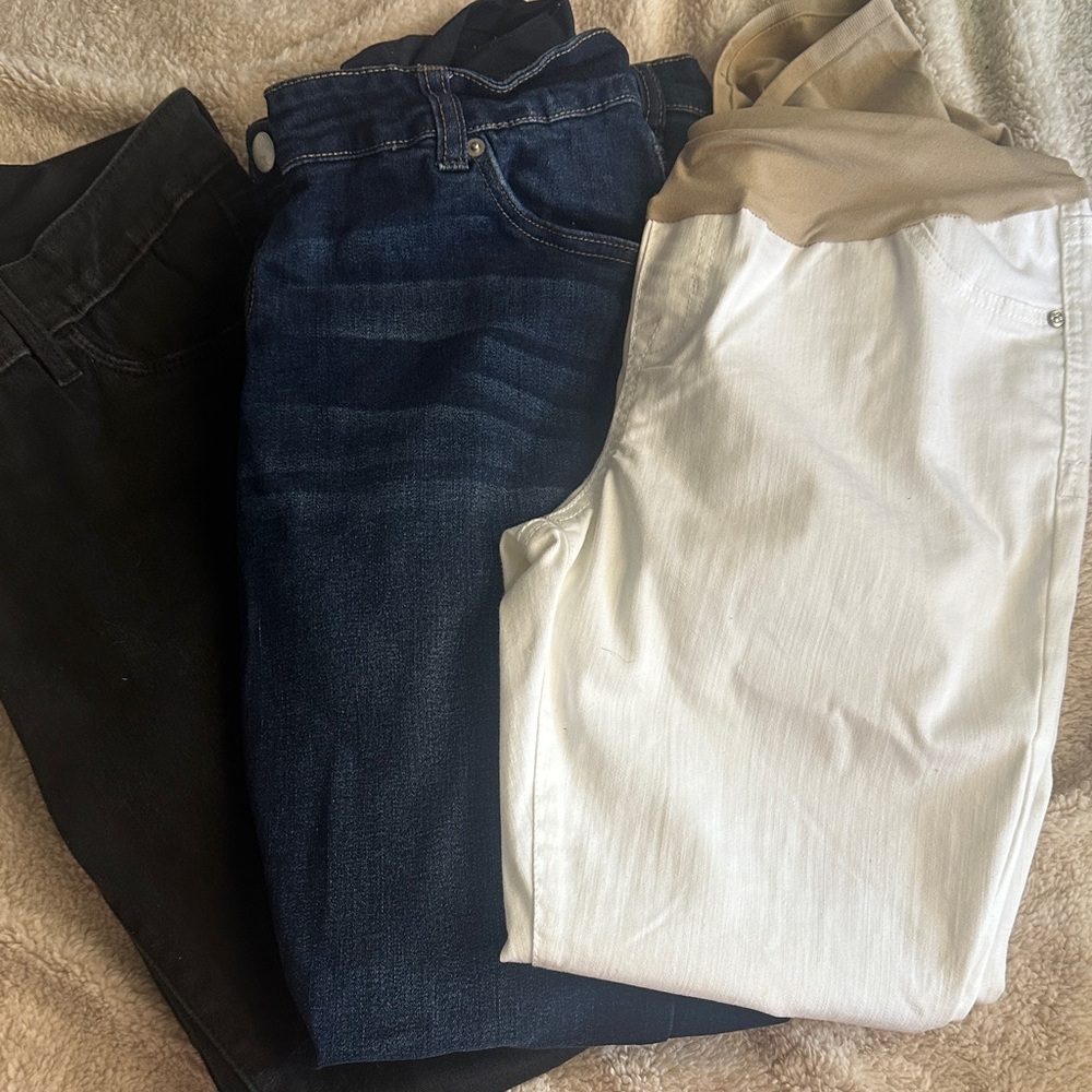 Maternity jeans size large bundle - image 1